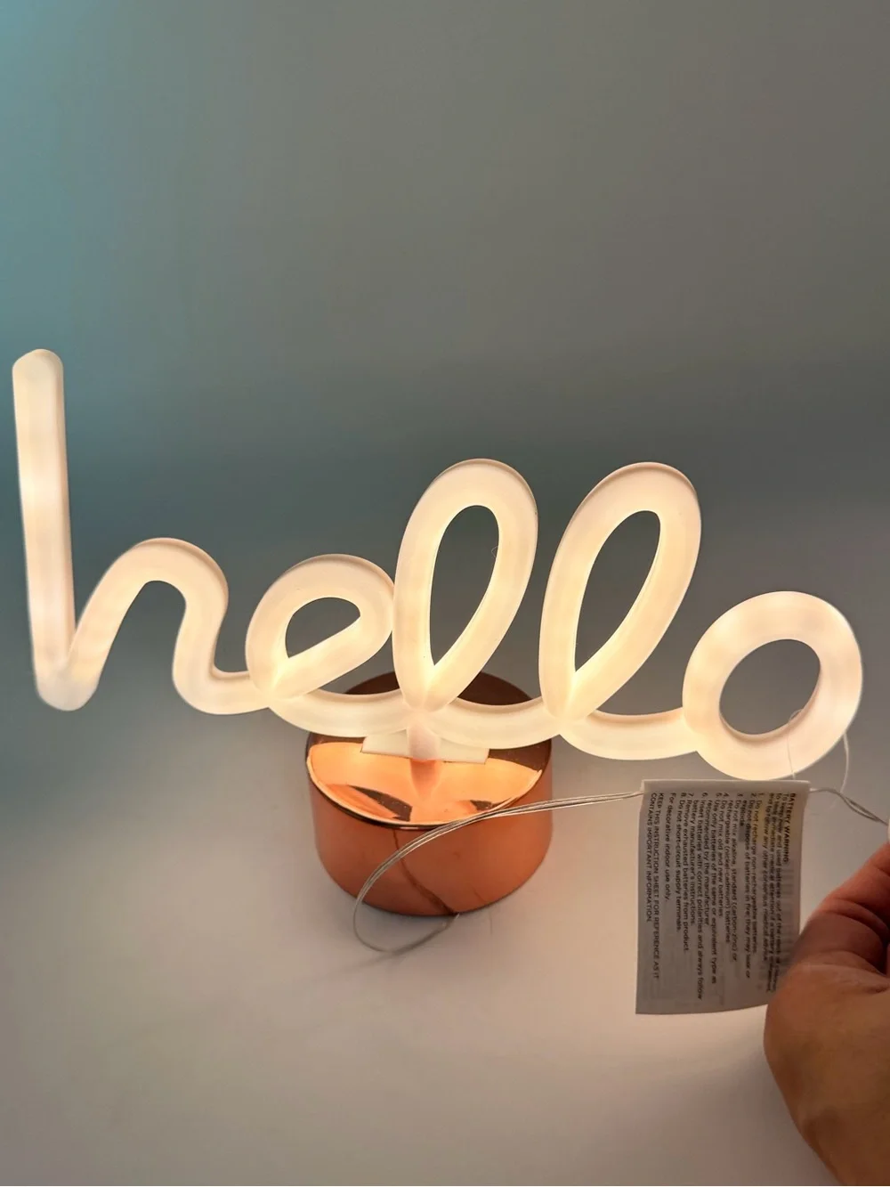 True Living Light Up Hello Sign Table Top Décor